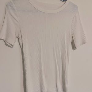 A New Day thrifted basic ribbed white t shirt long fit
